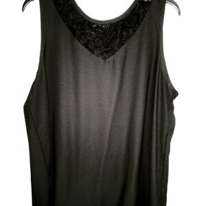 Storybuck Black Lace Insert Sleeveless Blouse L.